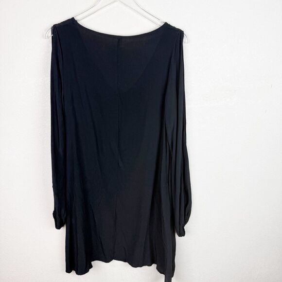 Elan Black Tunic Swim Dress Cover Up Open Shoulder Small - Picture 5 of 6